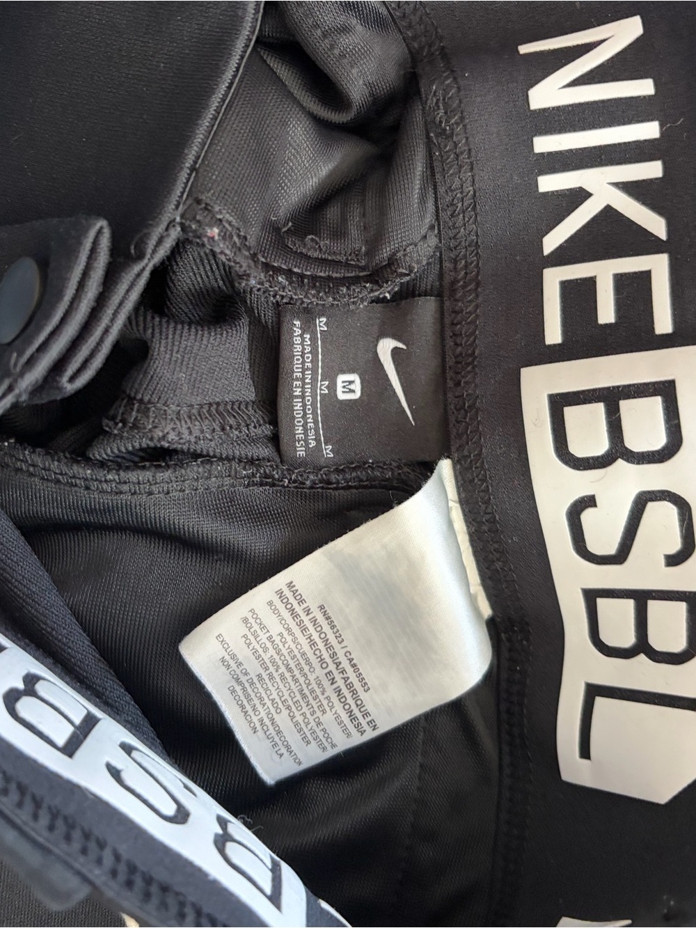 Nike Black Kids' baseball pants  with White Logo